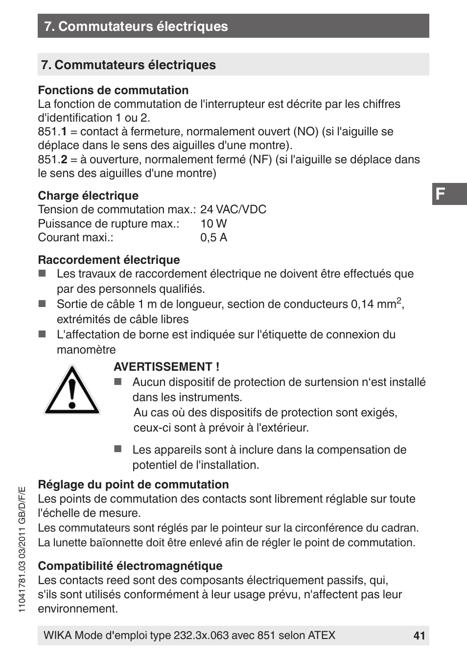 WIKA PGS23.063 User Manual | Page 41 / 56