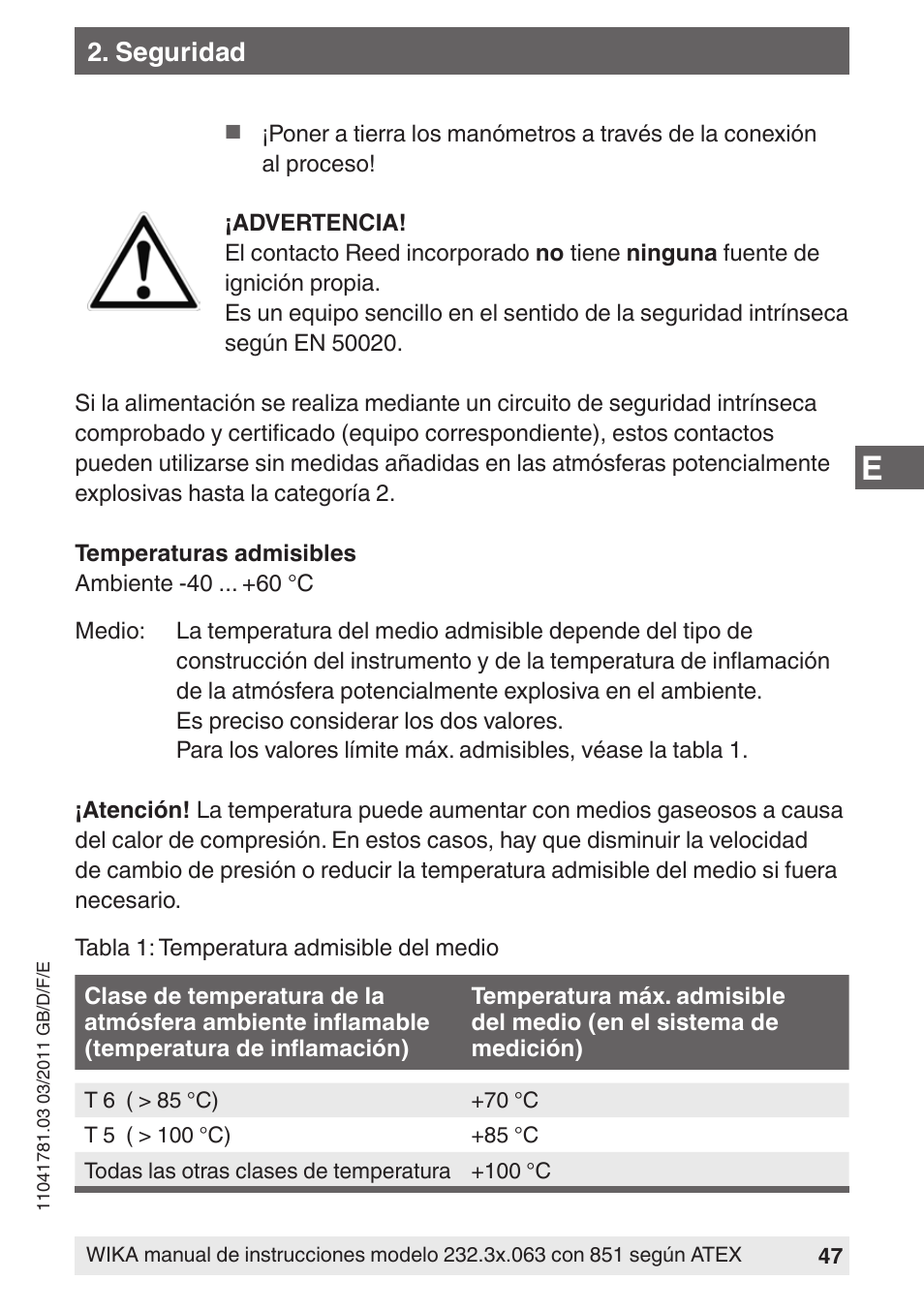 WIKA PGS23.063 User Manual | Page 47 / 56