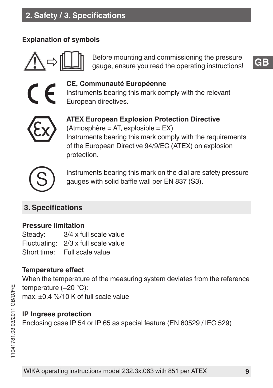 WIKA PGS23.063 User Manual | Page 9 / 56