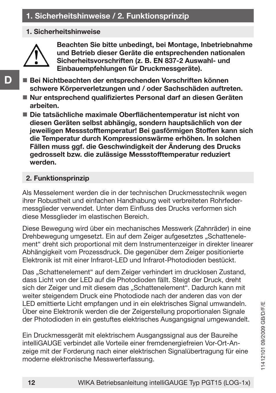WIKA PGT15 User Manual | Page 12 / 36