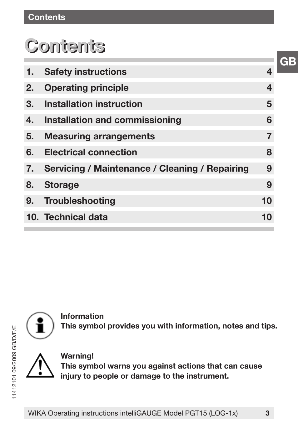 WIKA PGT15 User Manual | Page 3 / 36