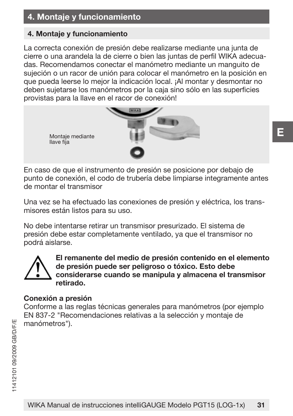 WIKA PGT15 User Manual | Page 31 / 36