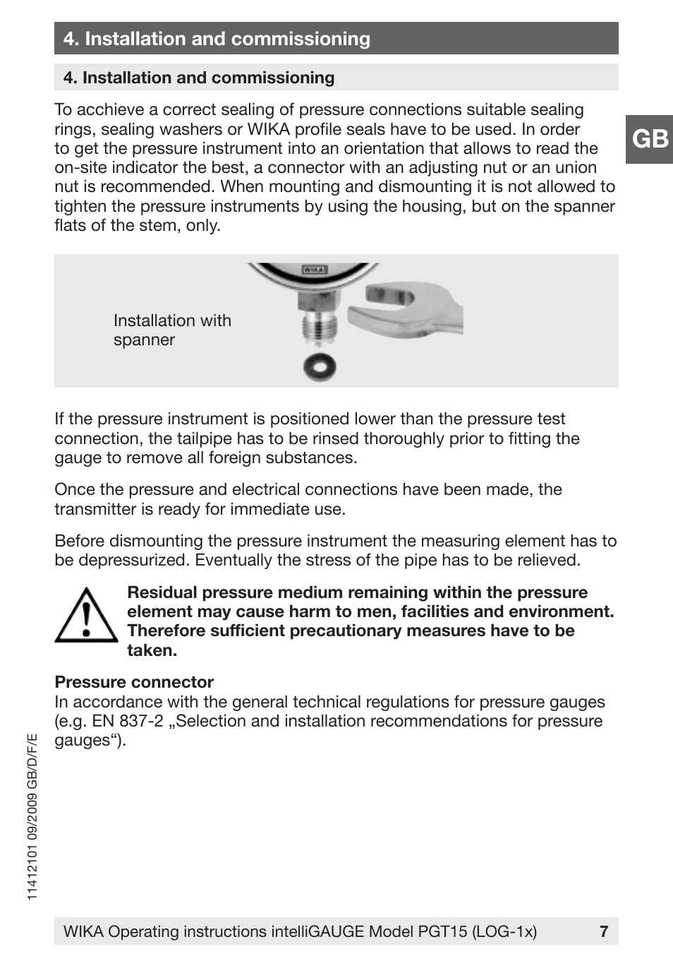 WIKA PGT15 User Manual | Page 7 / 36