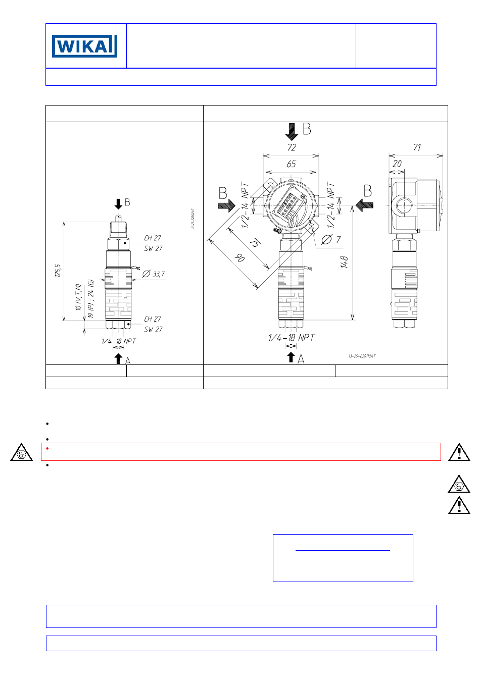 WIKA PXA User Manual | 6 pages