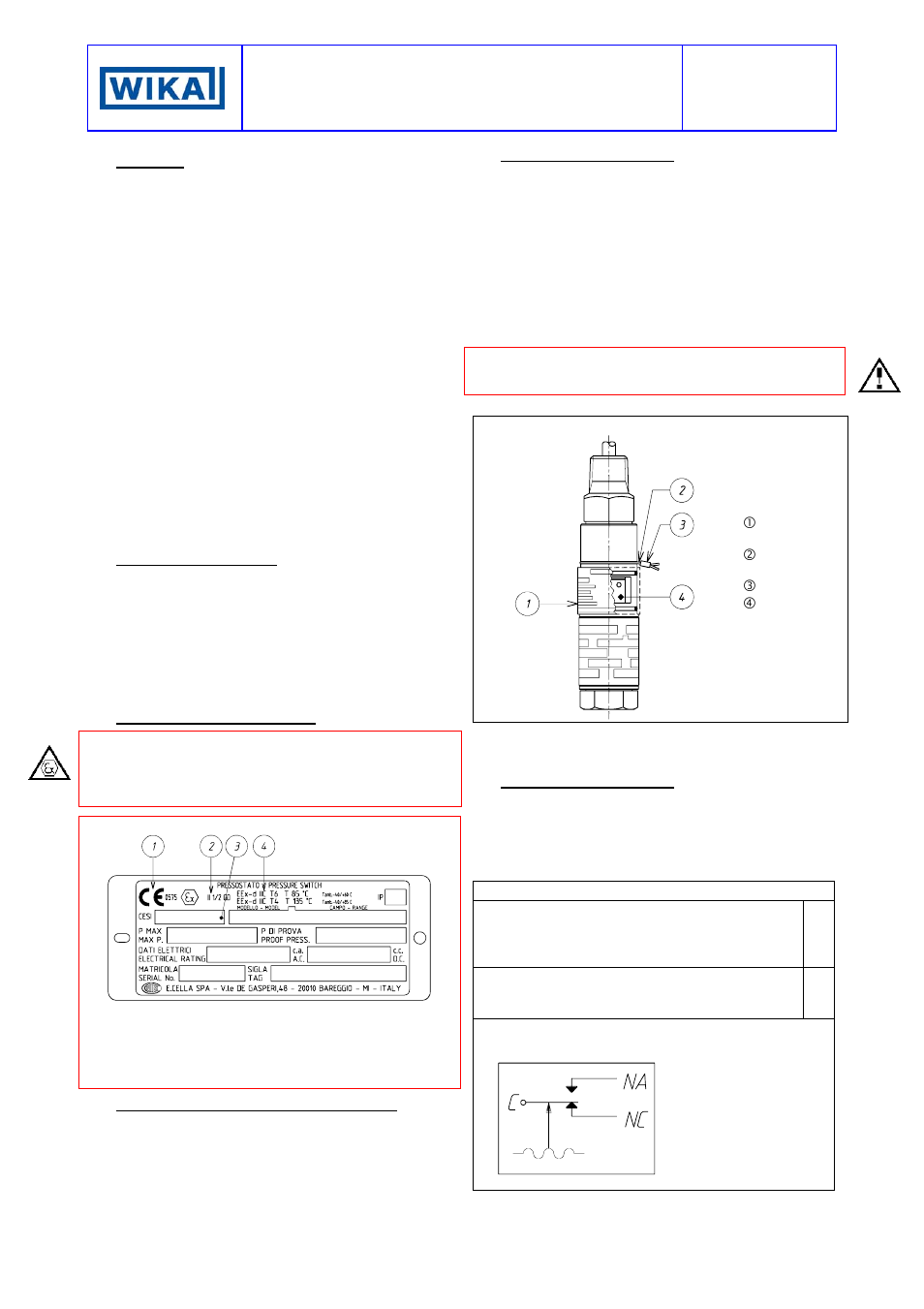 Instruction manual ni-290e | WIKA PXA User Manual | Page 2 / 6