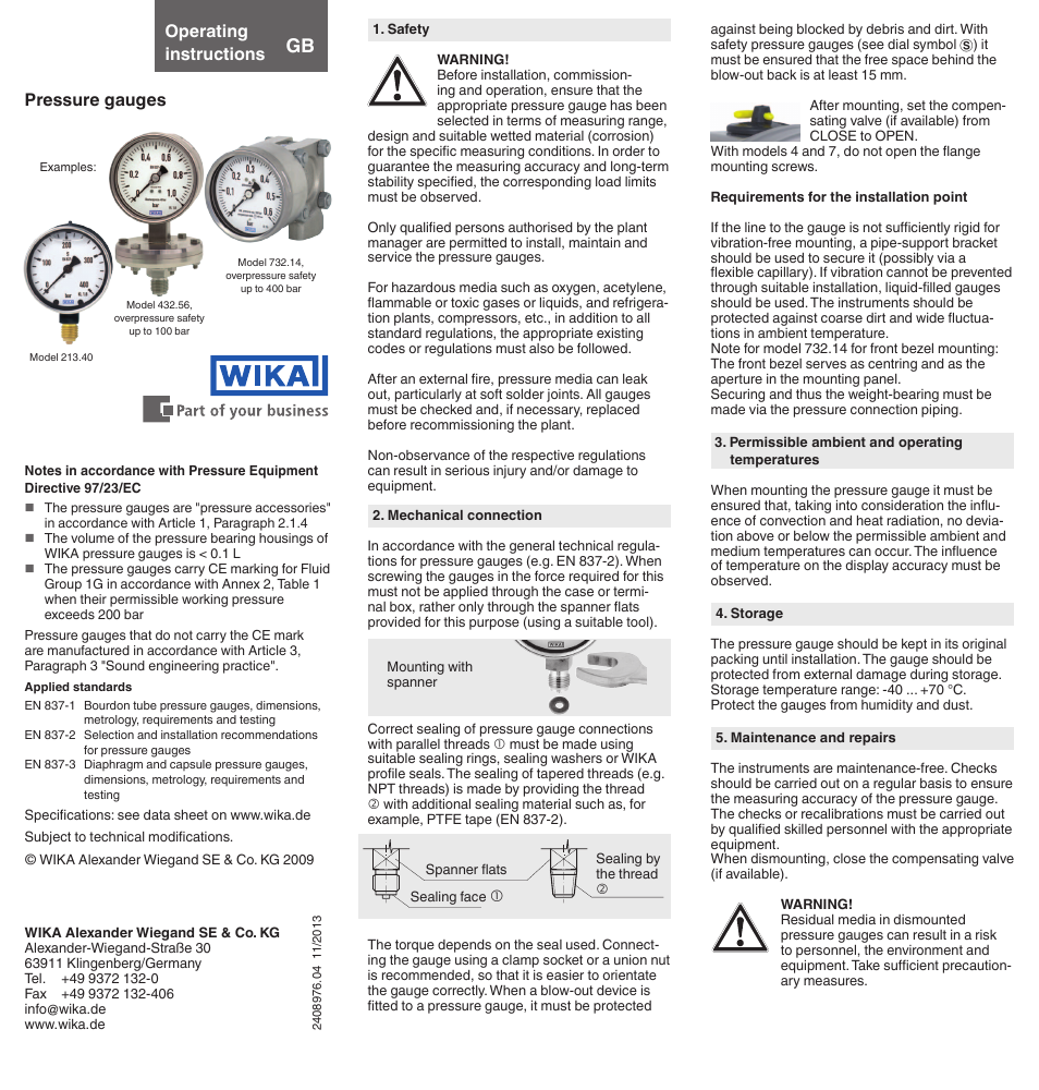 WIKA 232.30 User Manual | 1 page