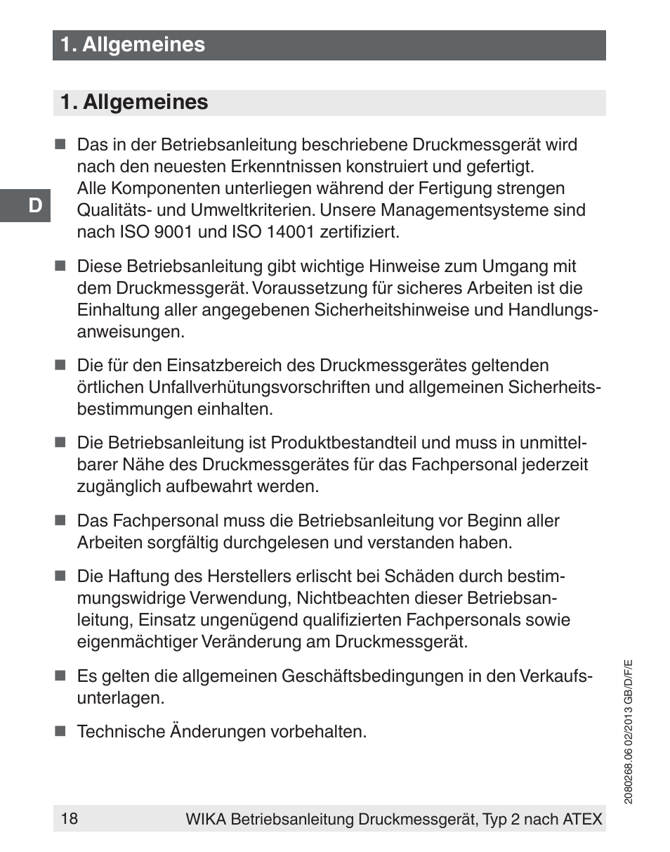 Allgemeines | WIKA 233.50 User Manual | Page 18 / 60