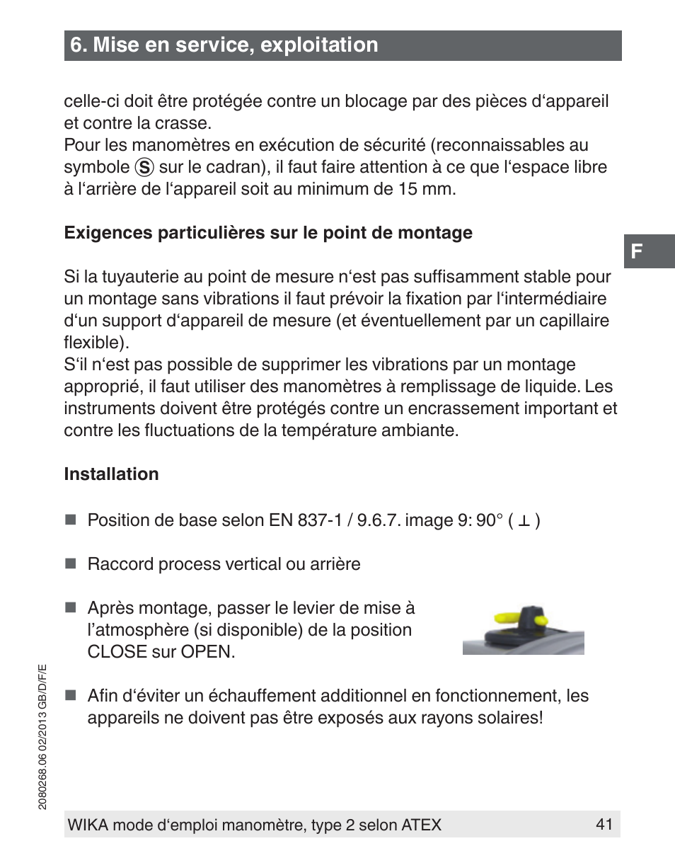 Mise en service, exploitation | WIKA 233.50 User Manual | Page 41 / 60