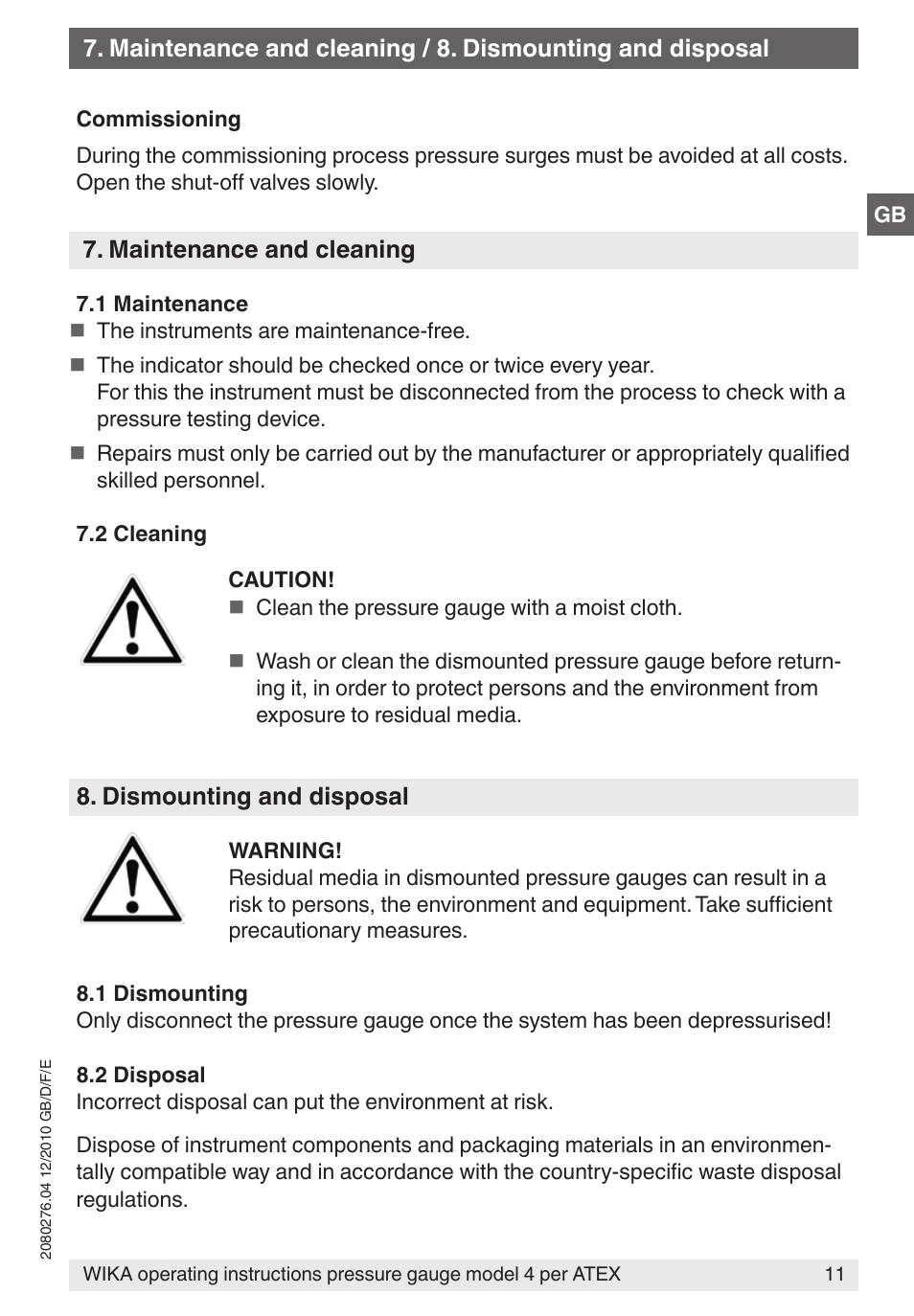 WIKA 432.36 User Manual | Page 11 / 44