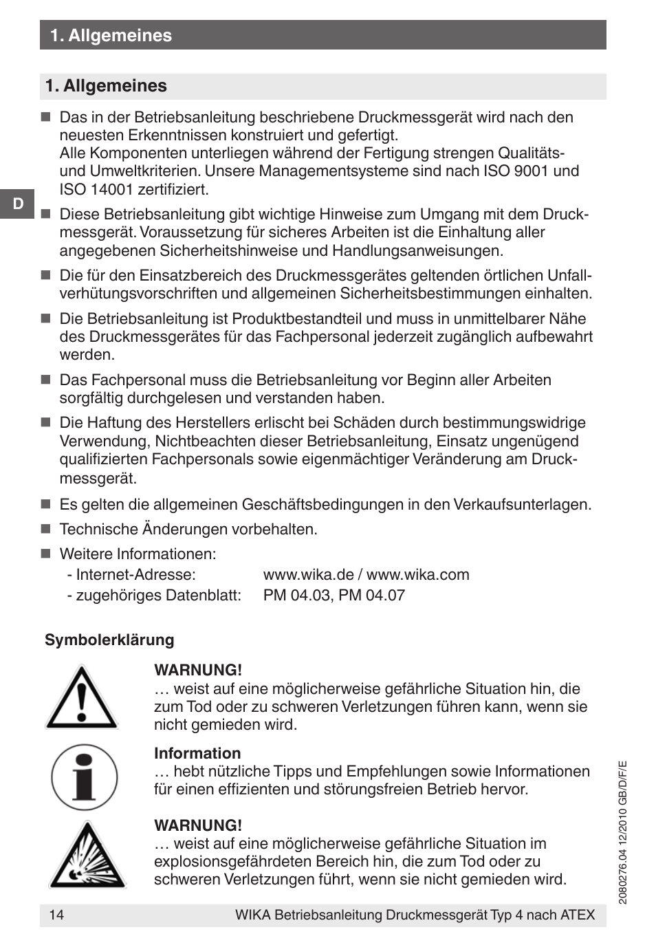 WIKA 432.36 User Manual | Page 14 / 44