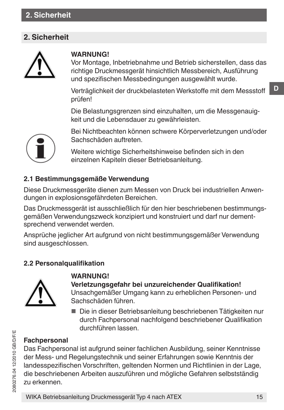 WIKA 432.36 User Manual | Page 15 / 44