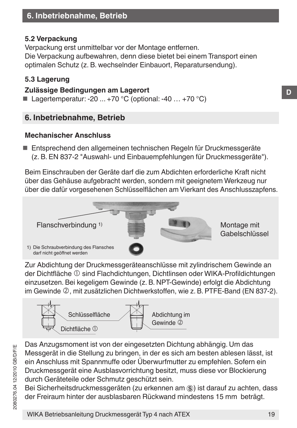 Inbetriebnahme, betrieb | WIKA 432.36 User Manual | Page 19 / 44