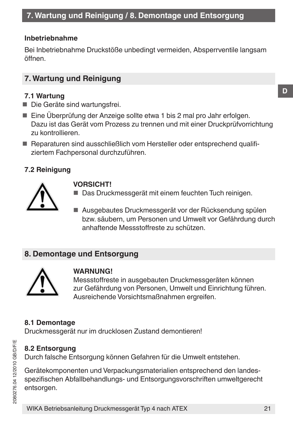 WIKA 432.36 User Manual | Page 21 / 44