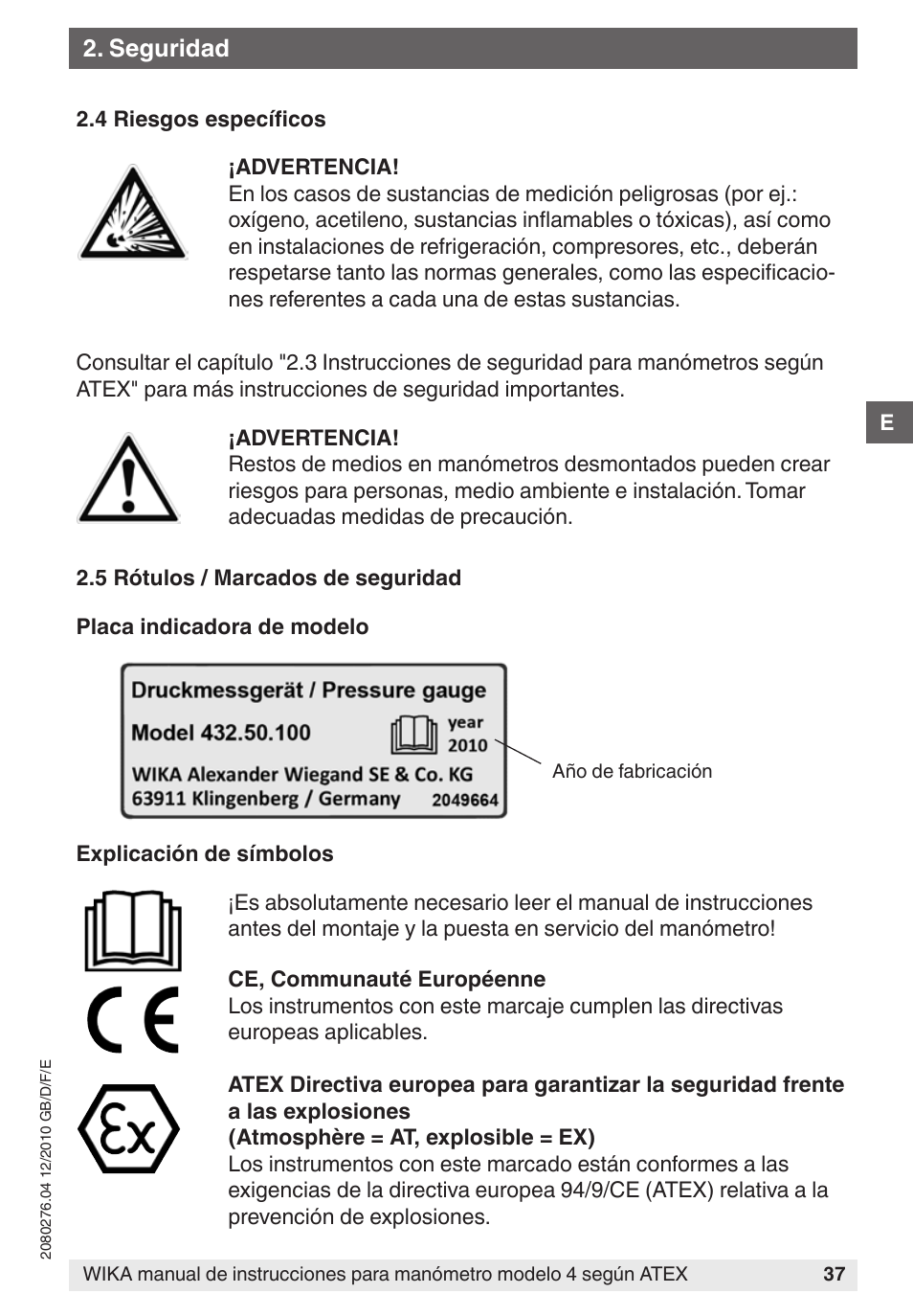 WIKA 432.36 User Manual | Page 37 / 44