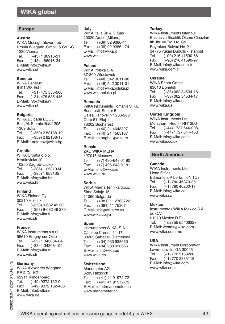 Wika global | WIKA 432.36 User Manual | Page 43 / 44