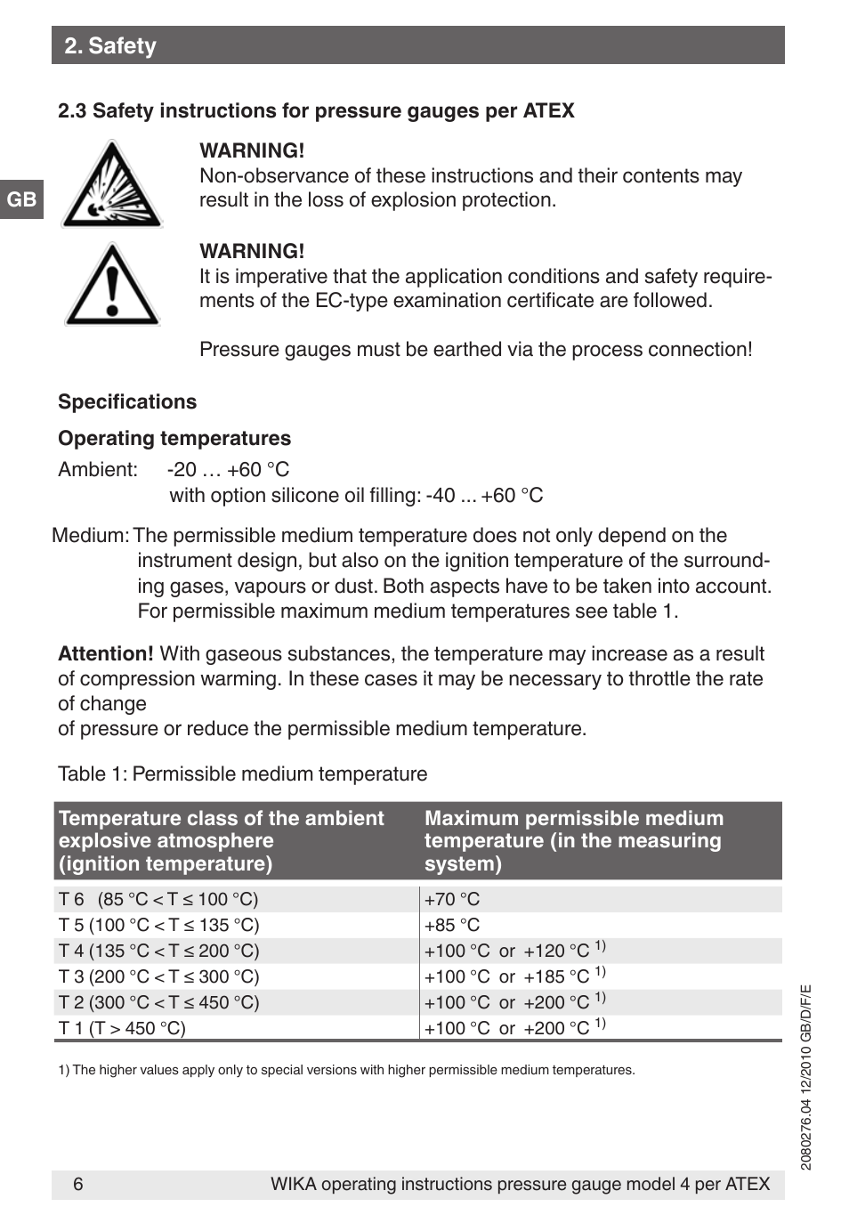 Safety | WIKA 432.36 User Manual | Page 6 / 44