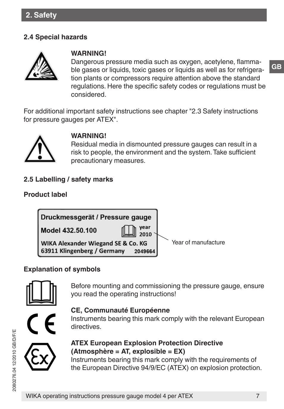 WIKA 432.36 User Manual | Page 7 / 44