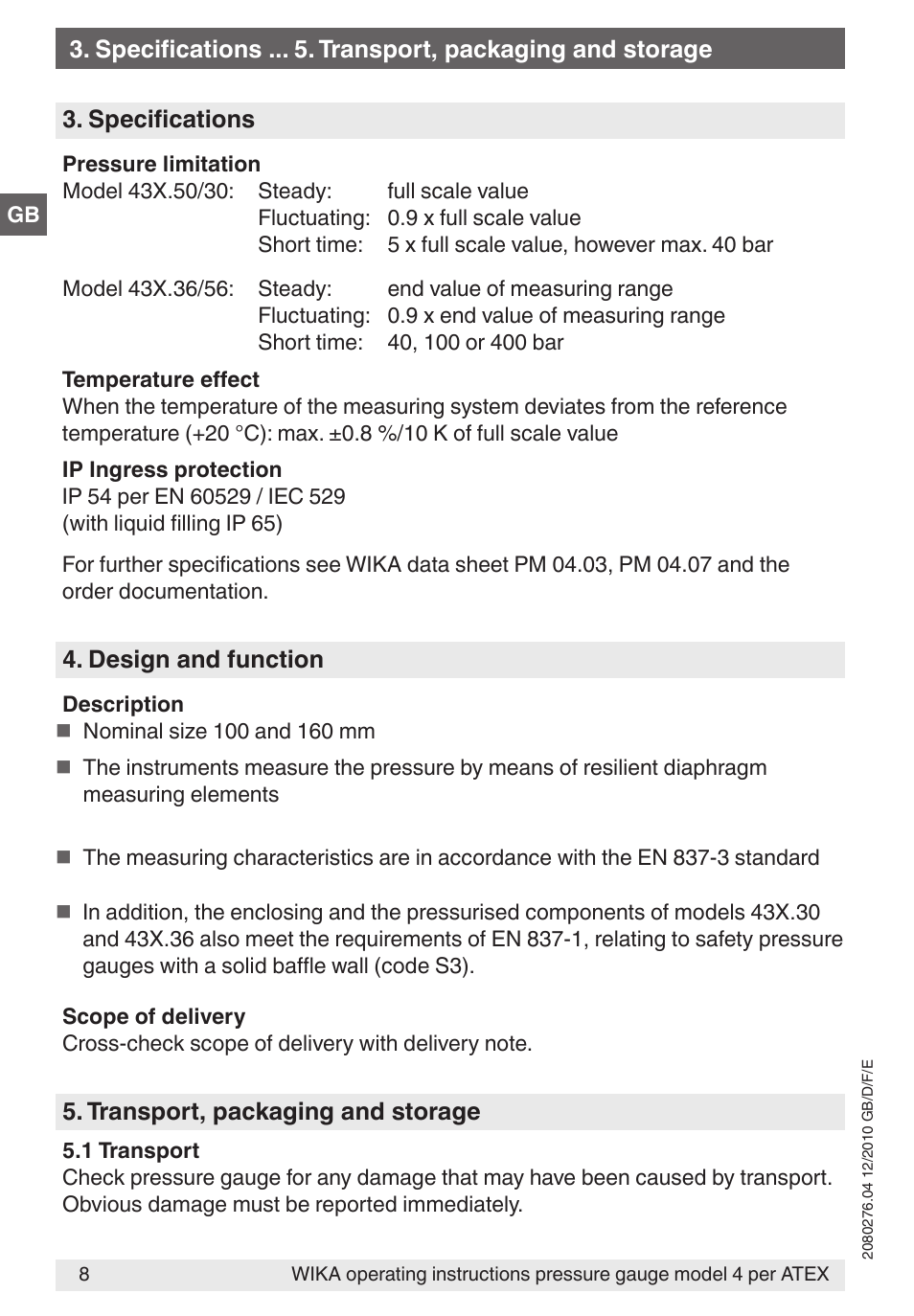 WIKA 432.36 User Manual | Page 8 / 44