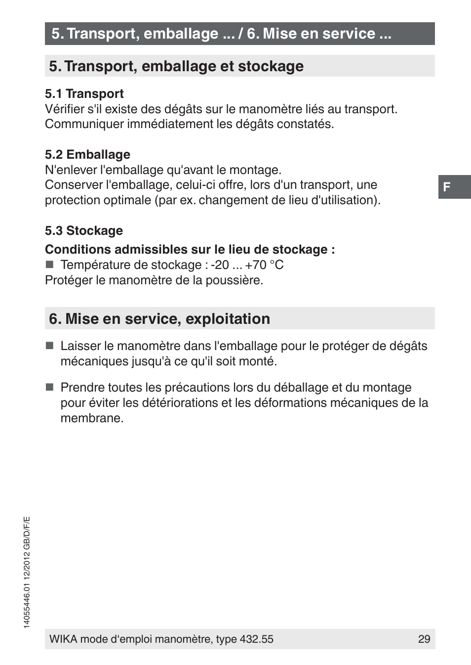 Mise en service, exploitation | WIKA 432.55 User Manual | Page 29 / 48