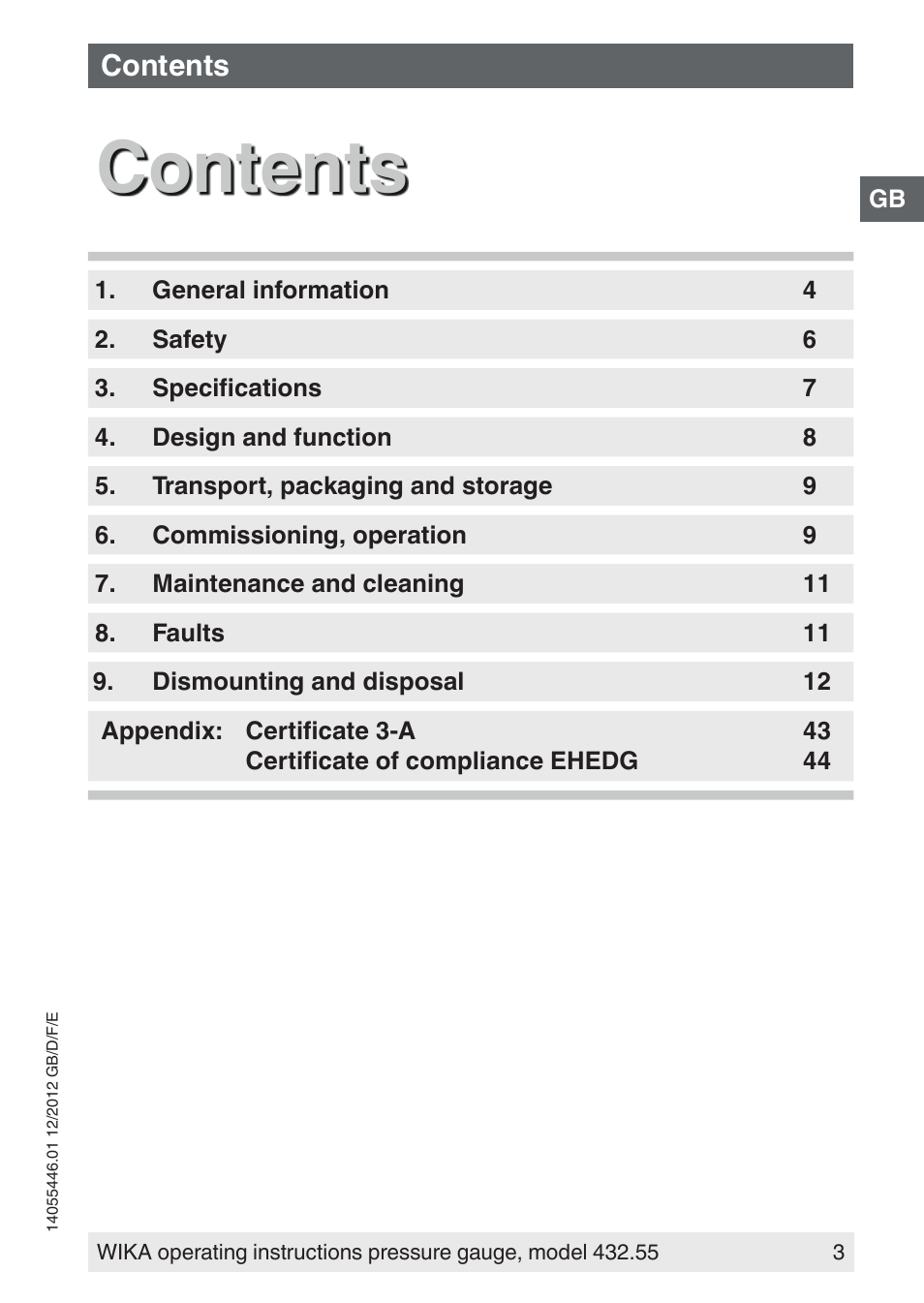 WIKA 432.55 User Manual | Page 3 / 48