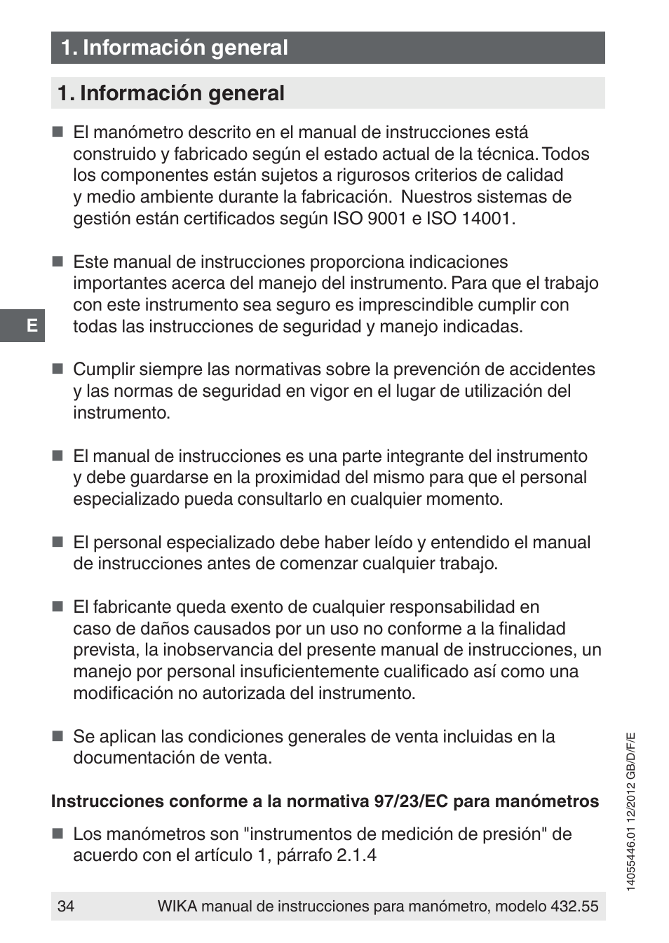 Información general | WIKA 432.55 User Manual | Page 34 / 48