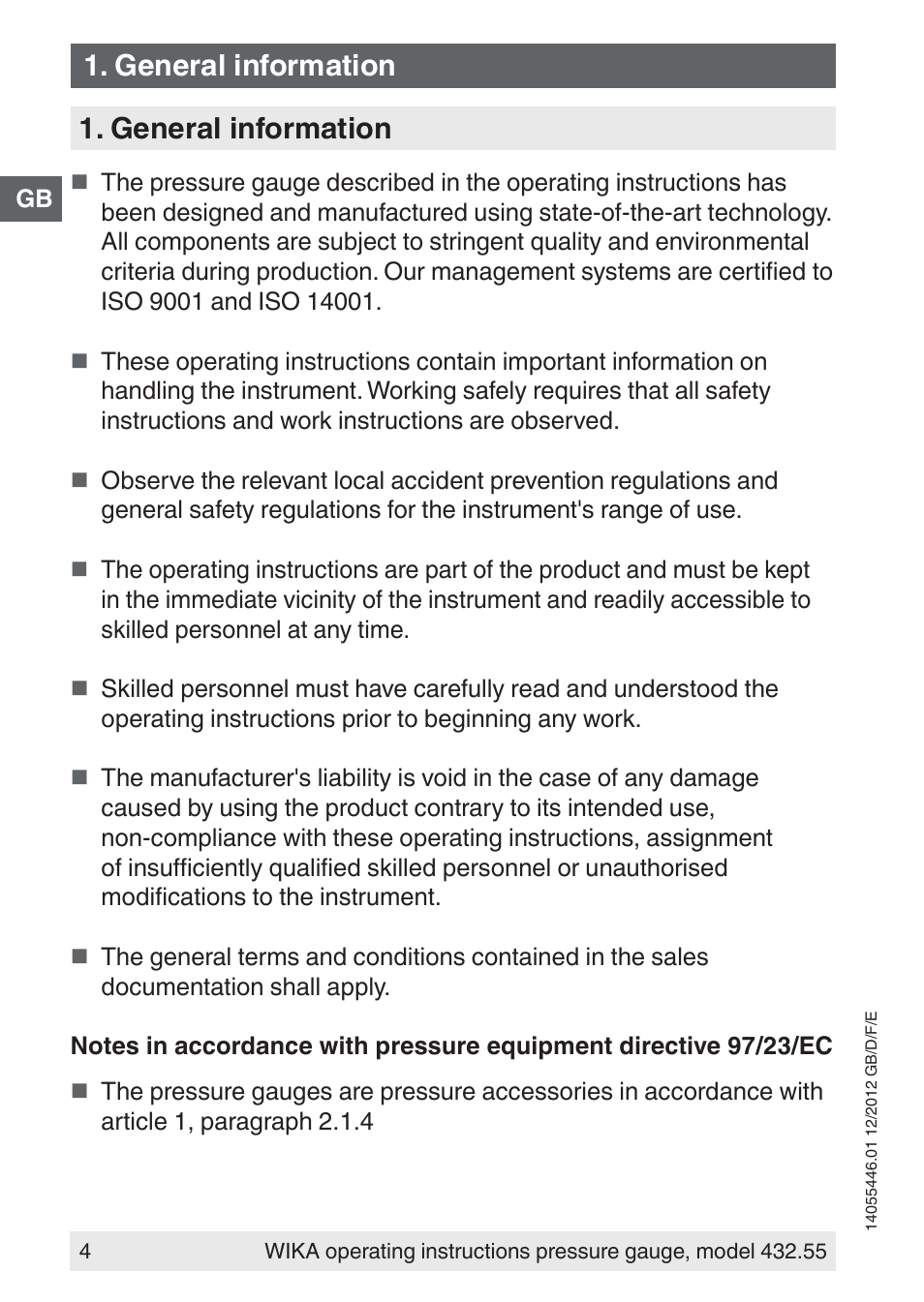 General information | WIKA 432.55 User Manual | Page 4 / 48