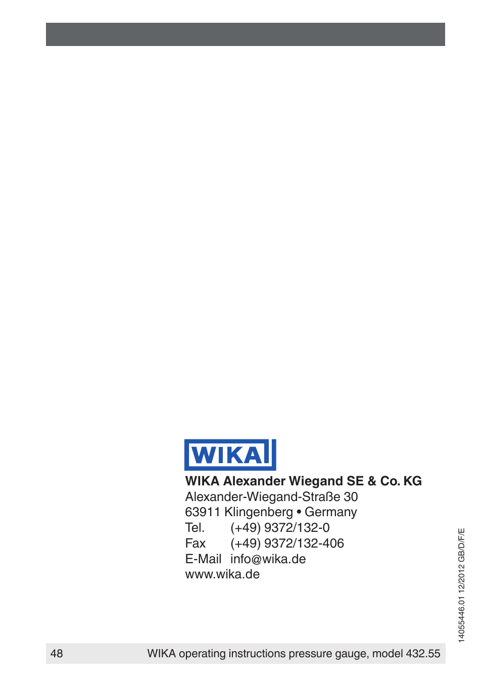 WIKA 432.55 User Manual | Page 48 / 48