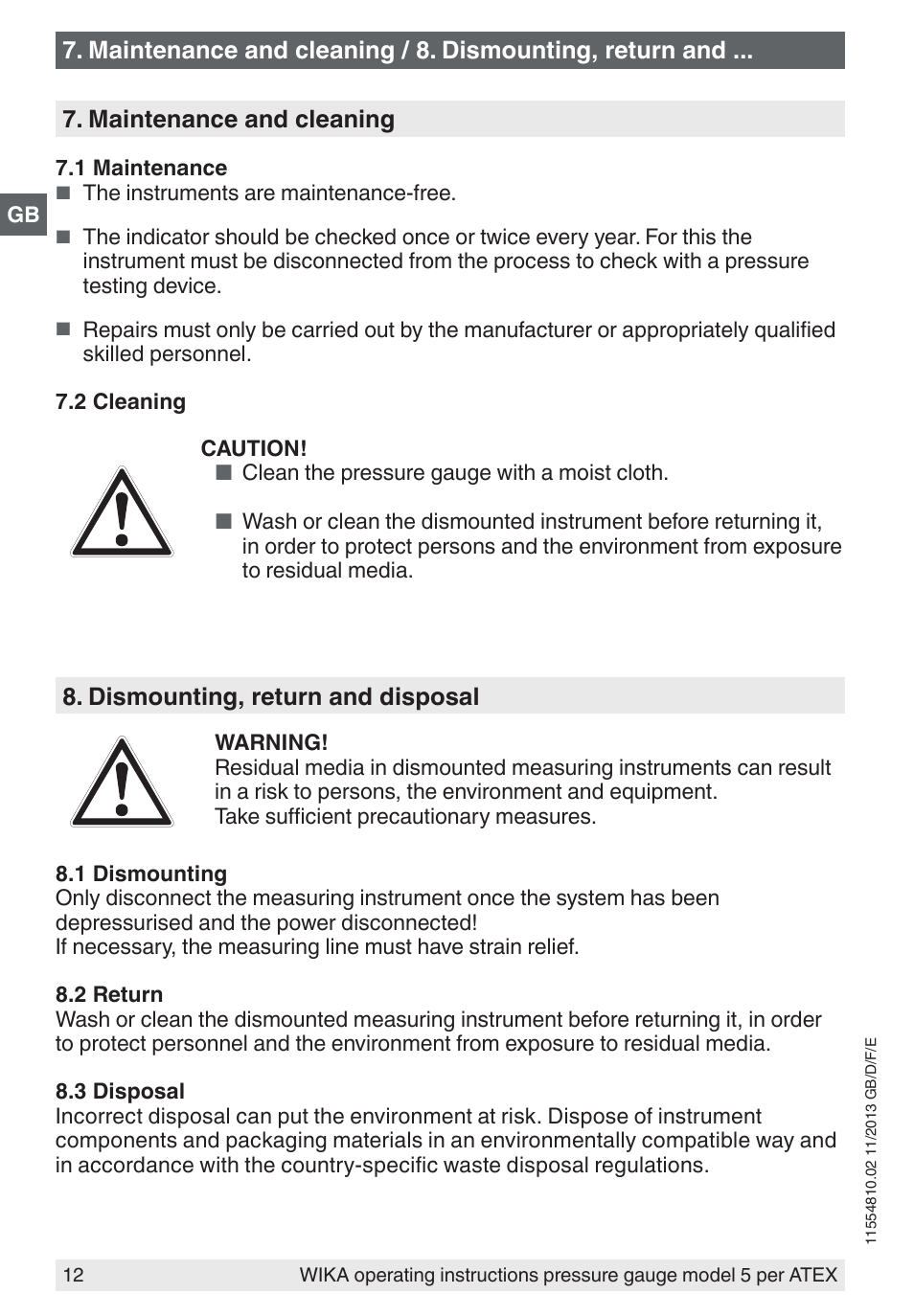 WIKA 532.54 User Manual | Page 12 / 52