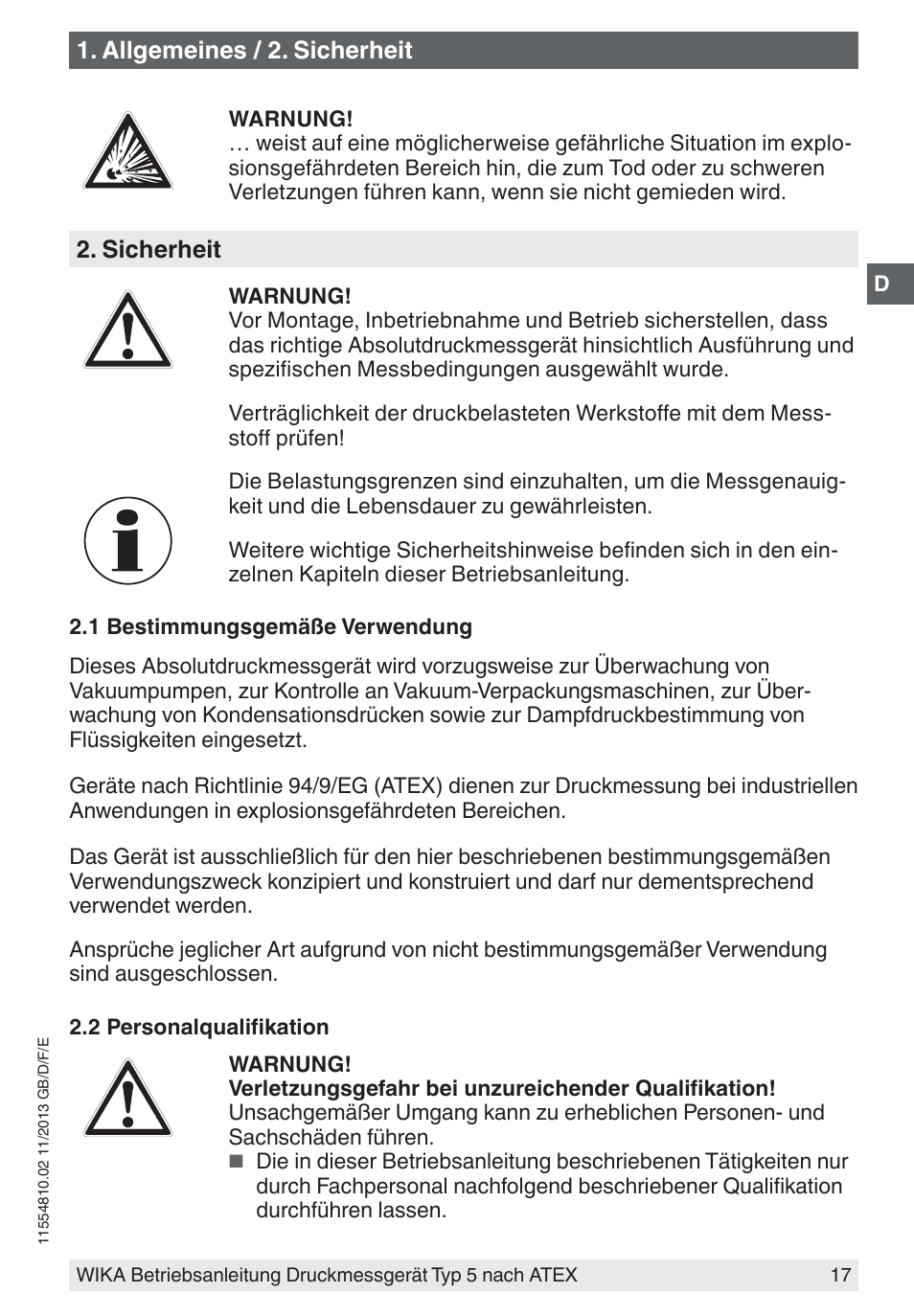 WIKA 532.54 User Manual | Page 17 / 52