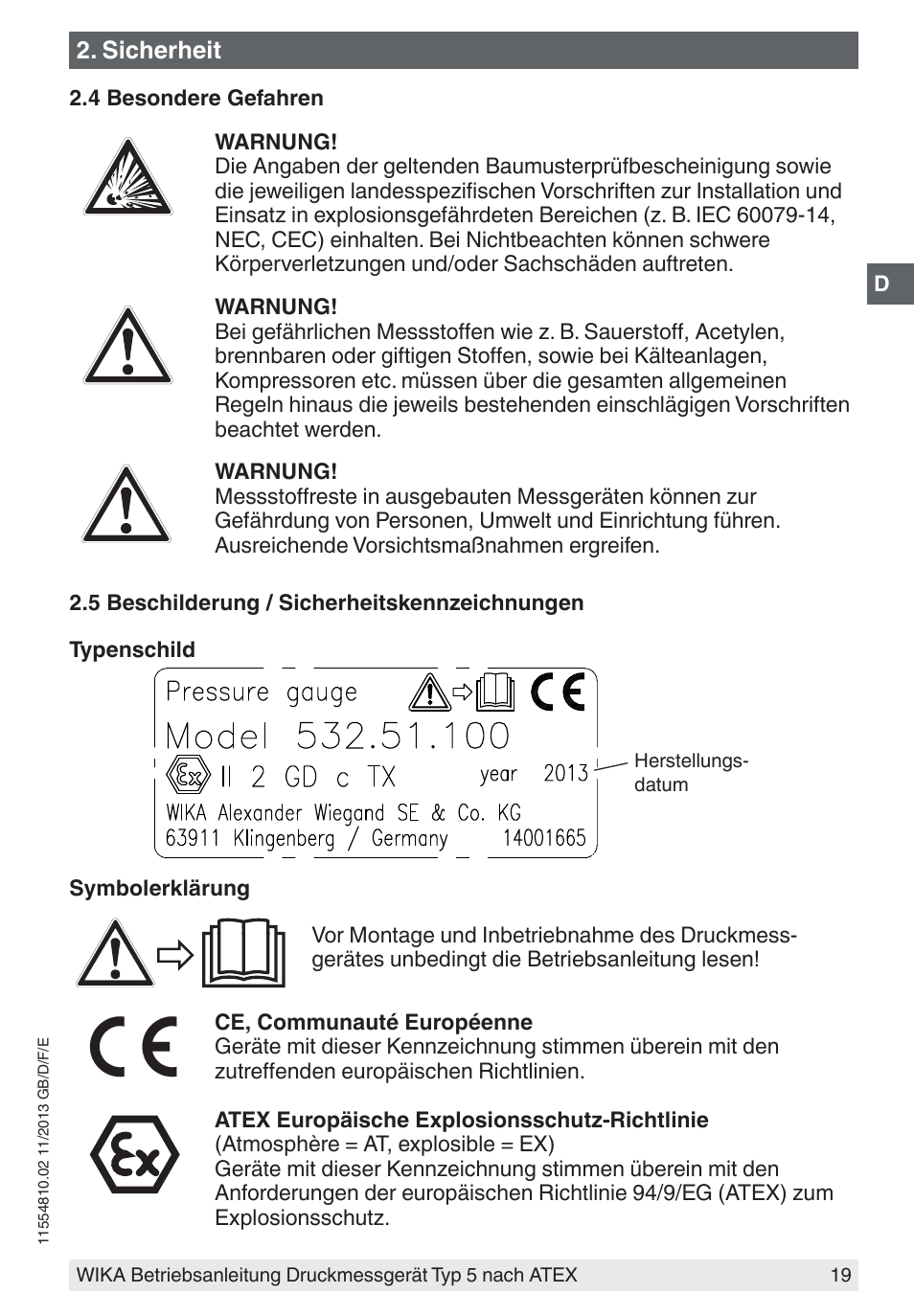 WIKA 532.54 User Manual | Page 19 / 52