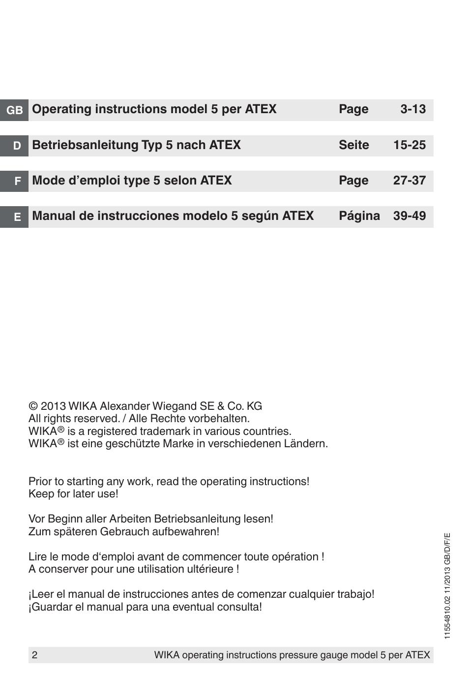 WIKA 532.54 User Manual | Page 2 / 52
