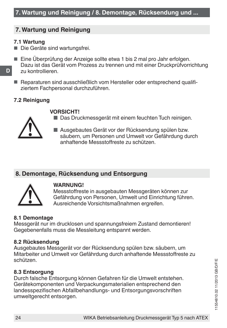 WIKA 532.54 User Manual | Page 24 / 52
