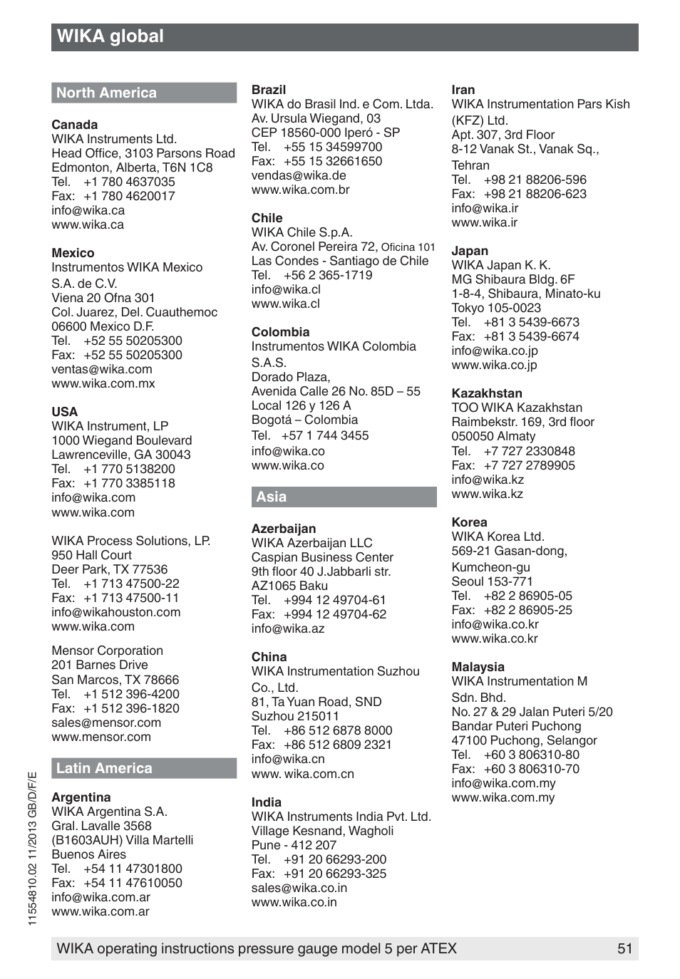 Wika global | WIKA 532.54 User Manual | Page 51 / 52