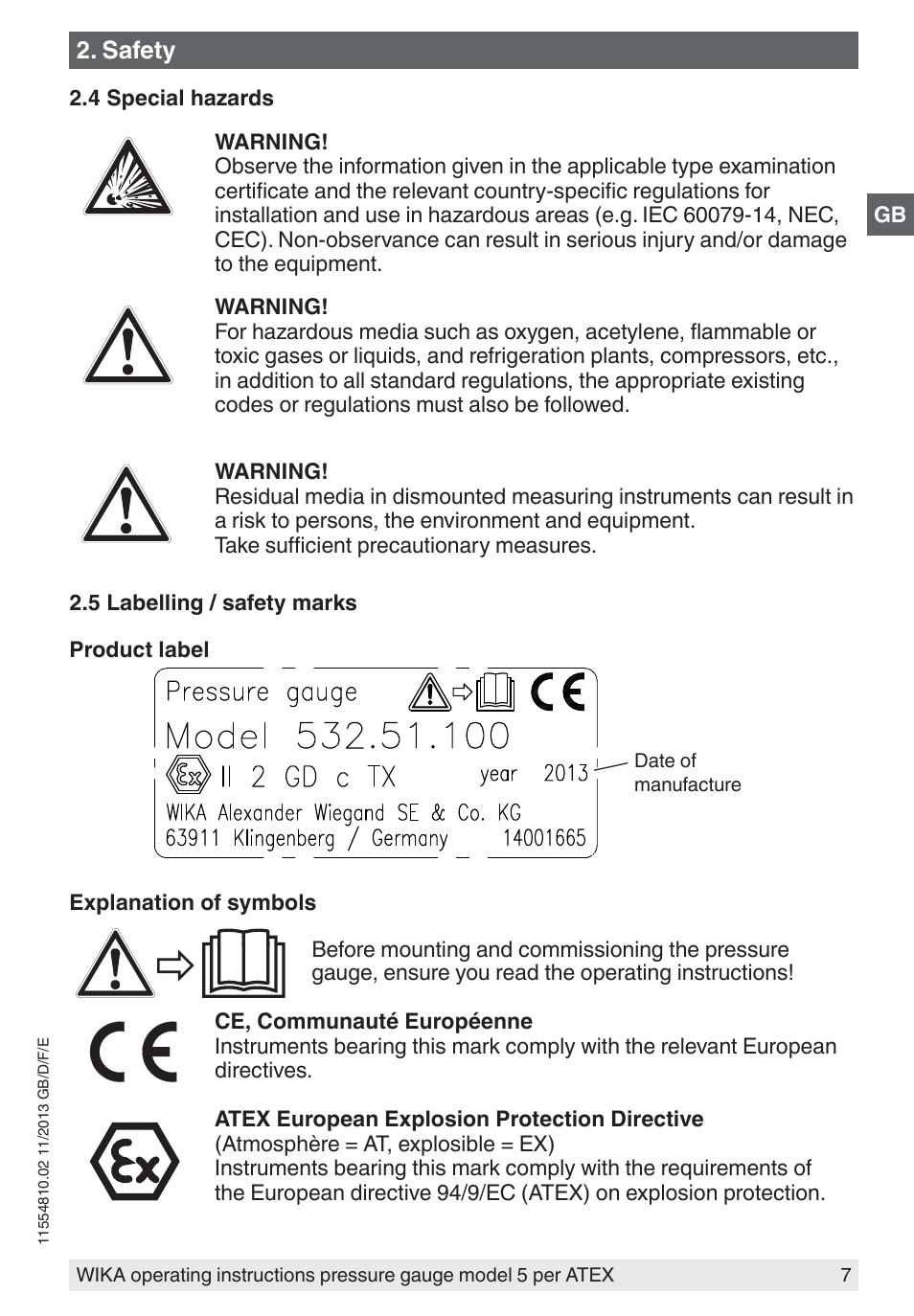 WIKA 532.54 User Manual | Page 7 / 52