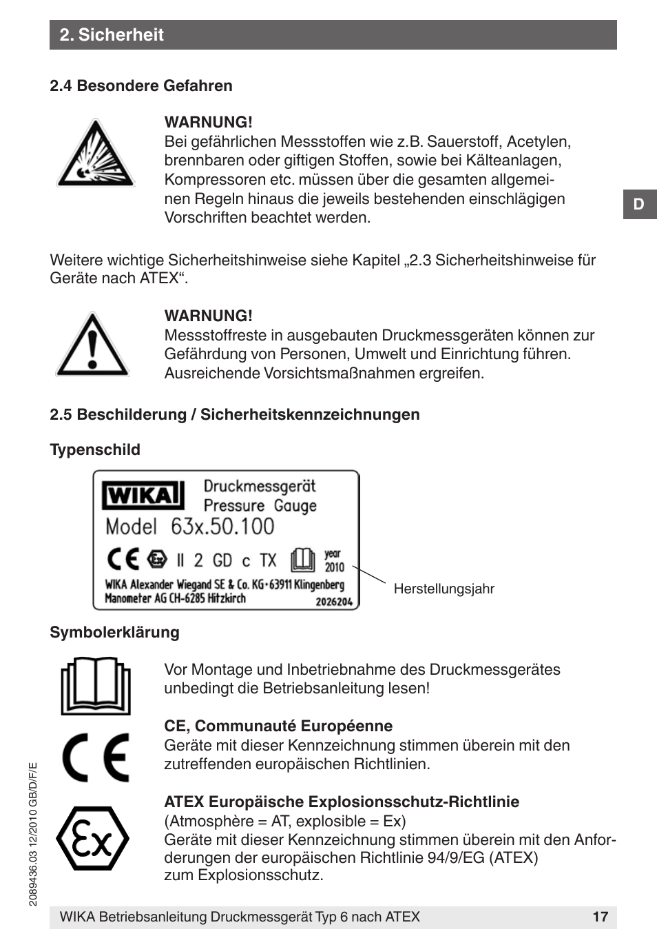 WIKA 632.51 User Manual | Page 17 / 44