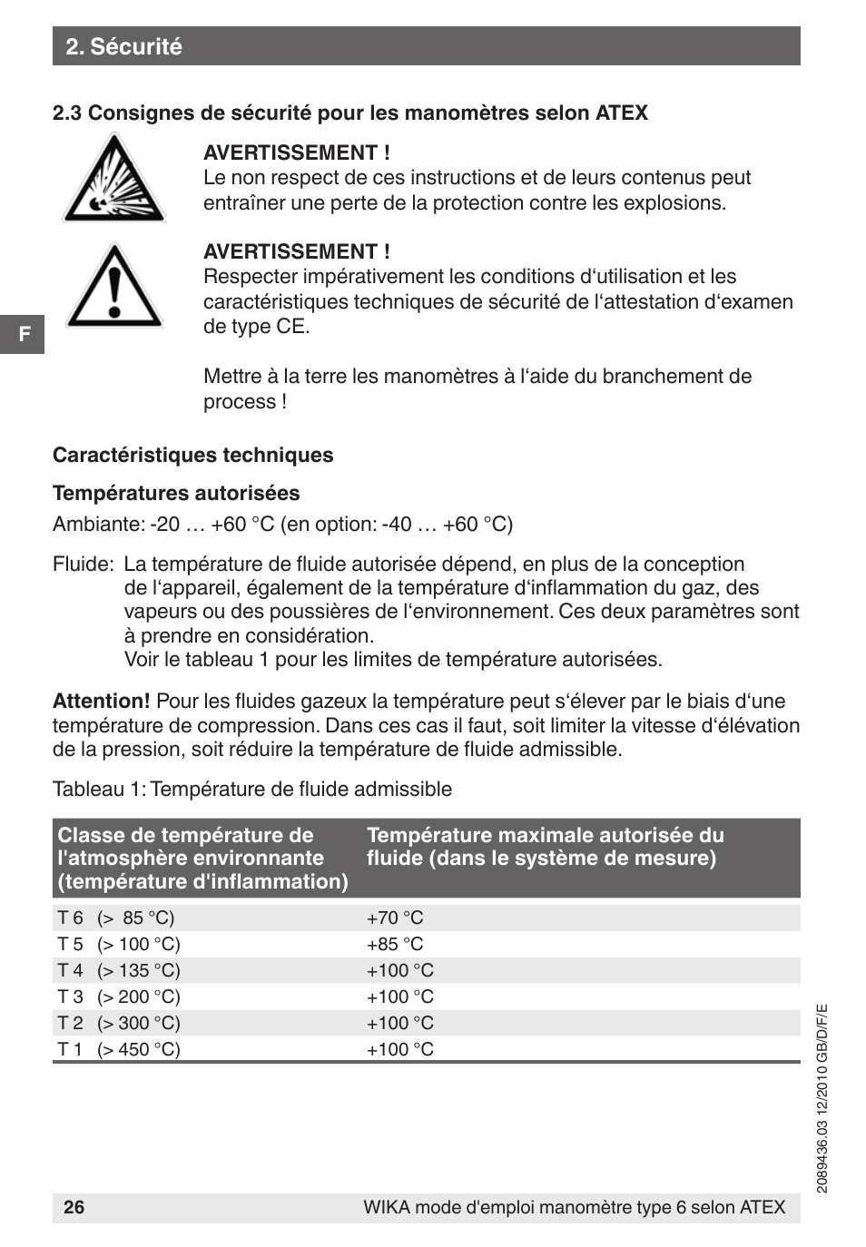 Sécurité | WIKA 632.51 User Manual | Page 26 / 44