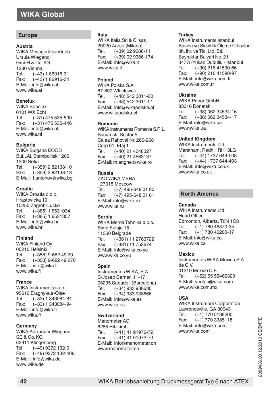 Wika global | WIKA 632.51 User Manual | Page 42 / 44