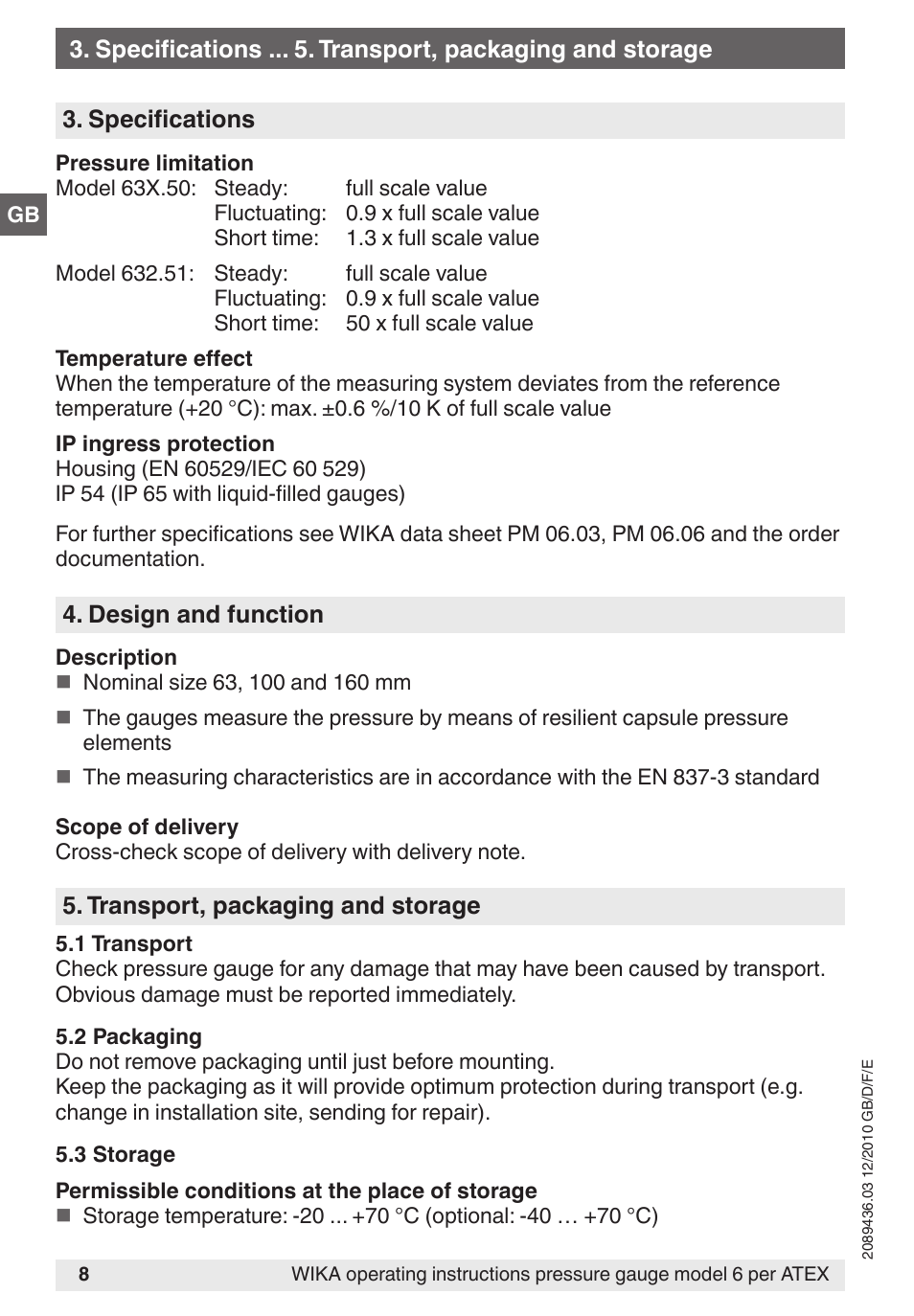 WIKA 632.51 User Manual | Page 8 / 44