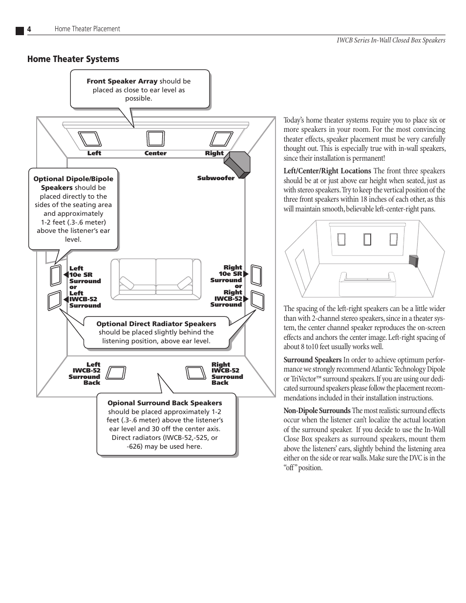 Home theater systems | Atlantic Technology IWCB-626 User Manual | Page 4 / 8