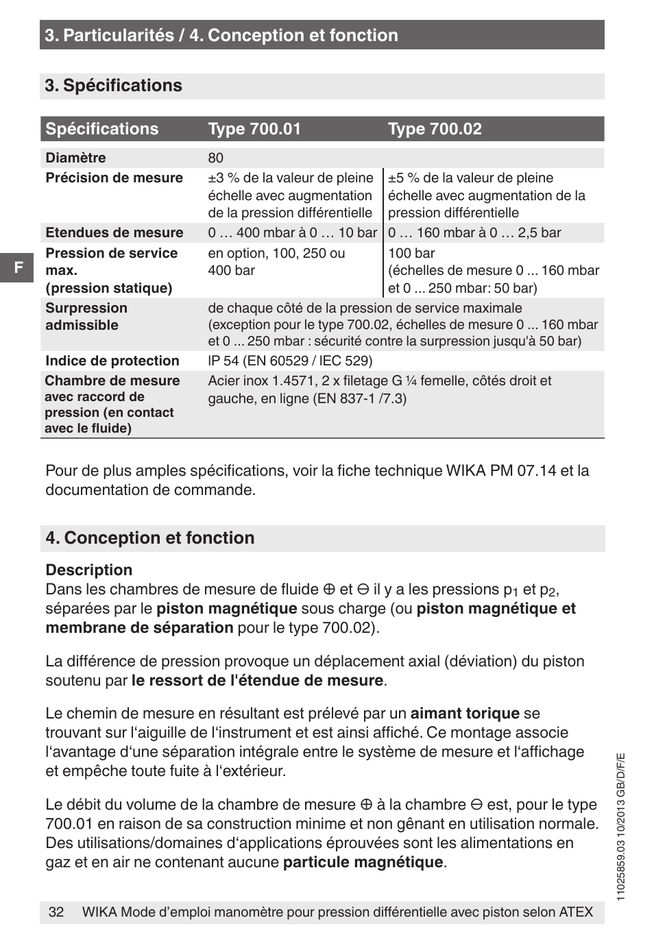 Conception et fonction | WIKA 700.02 User Manual | Page 32 / 52