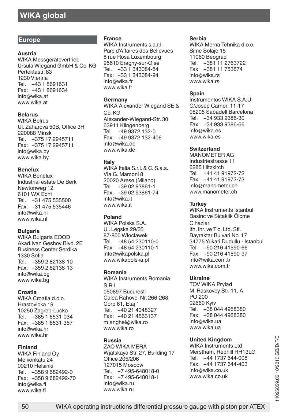 Wika global | WIKA 700.02 User Manual | Page 50 / 52