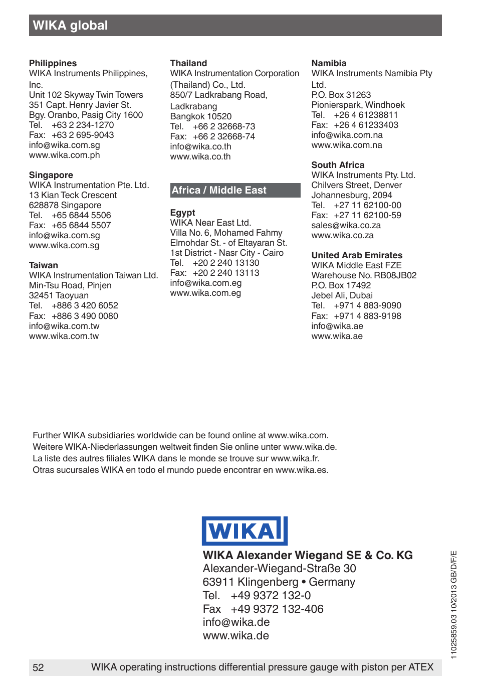 Wika global | WIKA 700.02 User Manual | Page 52 / 52