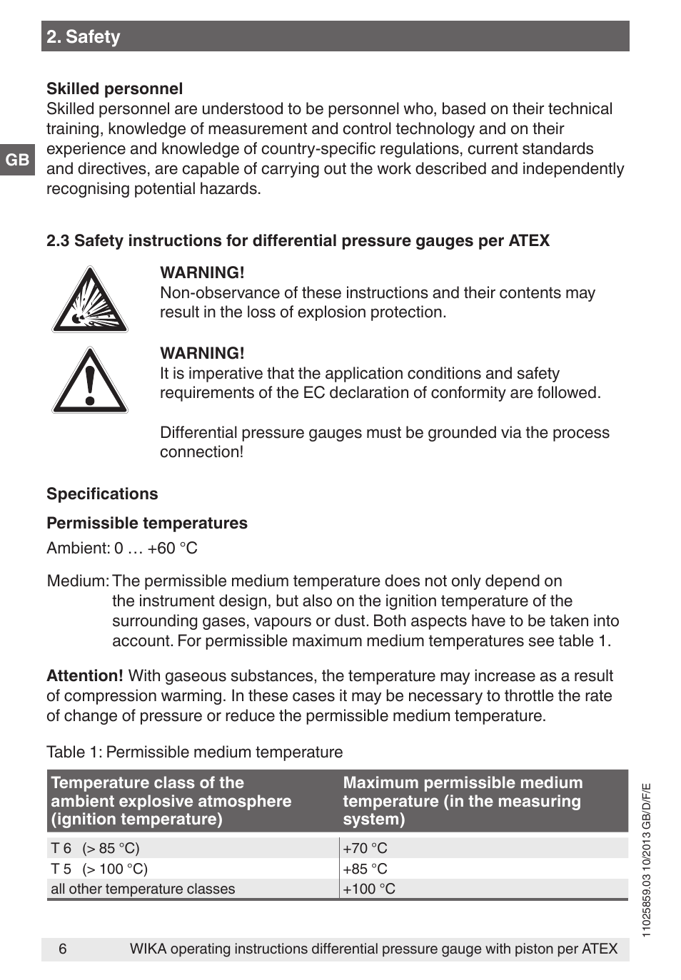 Safety | WIKA 700.02 User Manual | Page 6 / 52