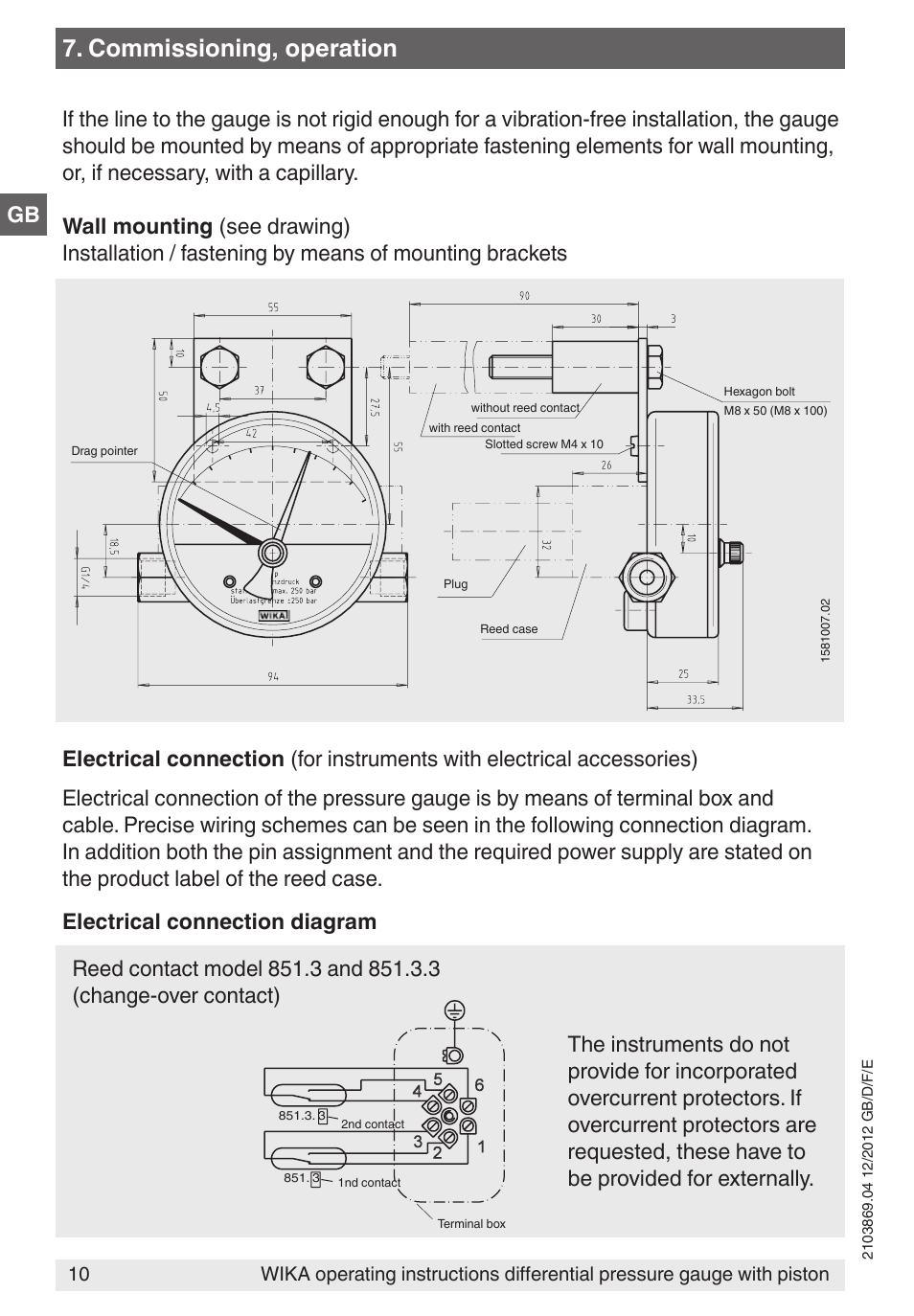 Commissioning, operation | WIKA 700.02 User Manual | Page 10 / 44