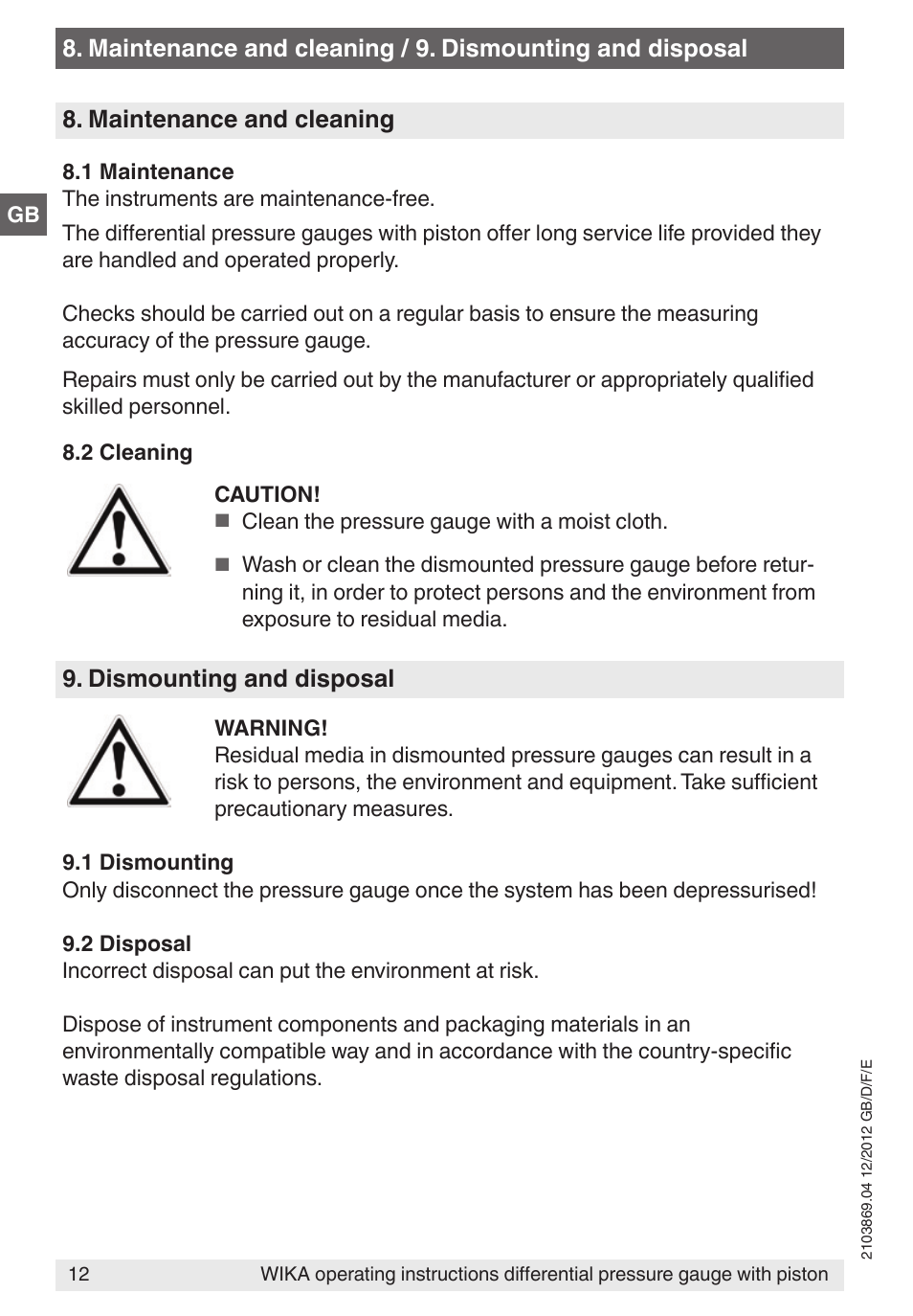 WIKA 700.02 User Manual | Page 12 / 44