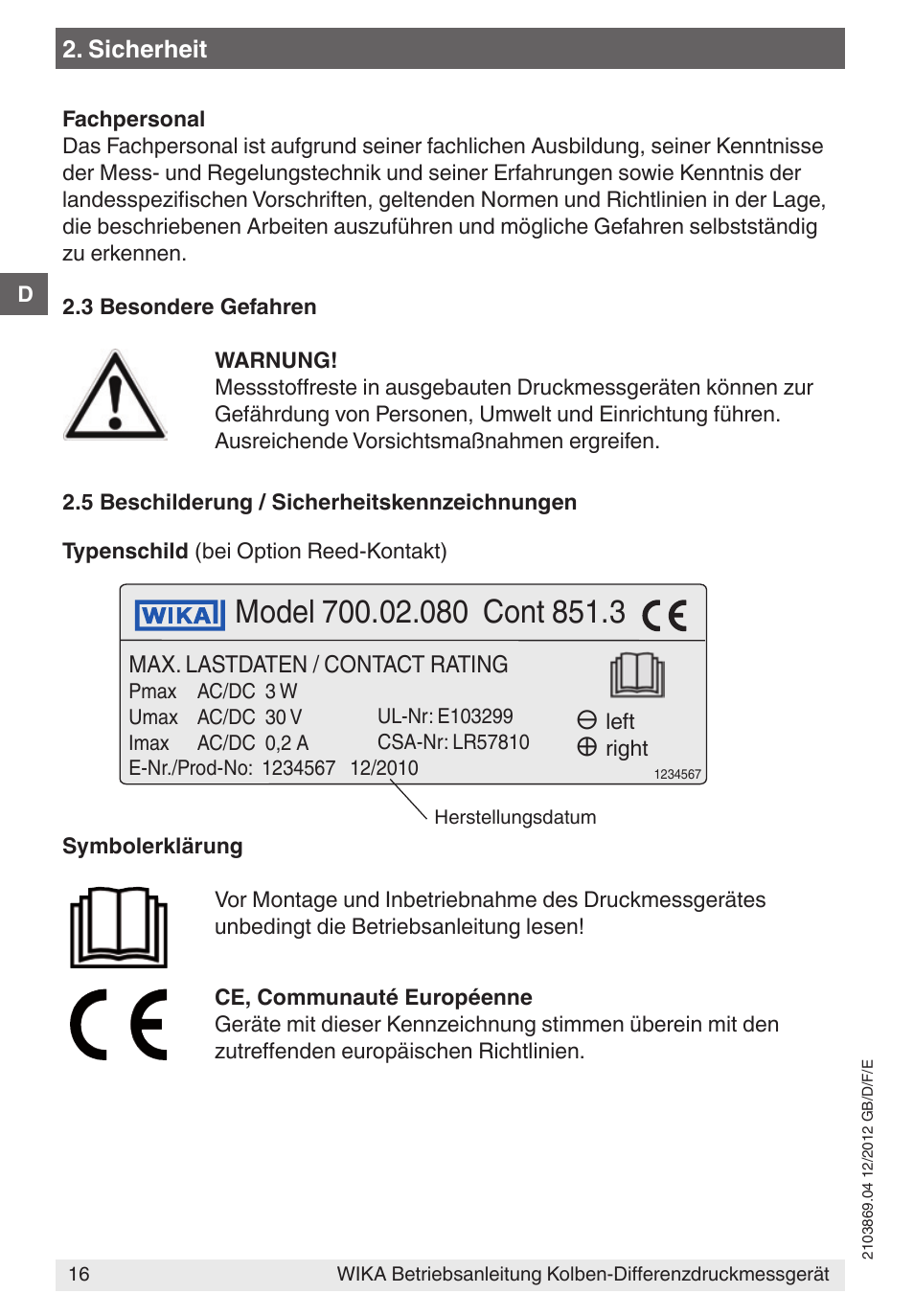 WIKA 700.02 User Manual | Page 16 / 44