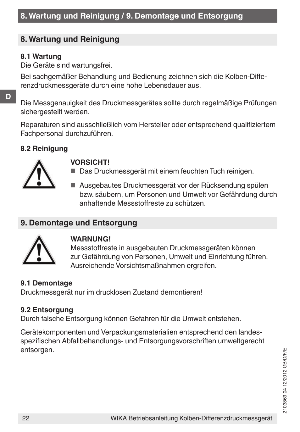 WIKA 700.02 User Manual | Page 22 / 44