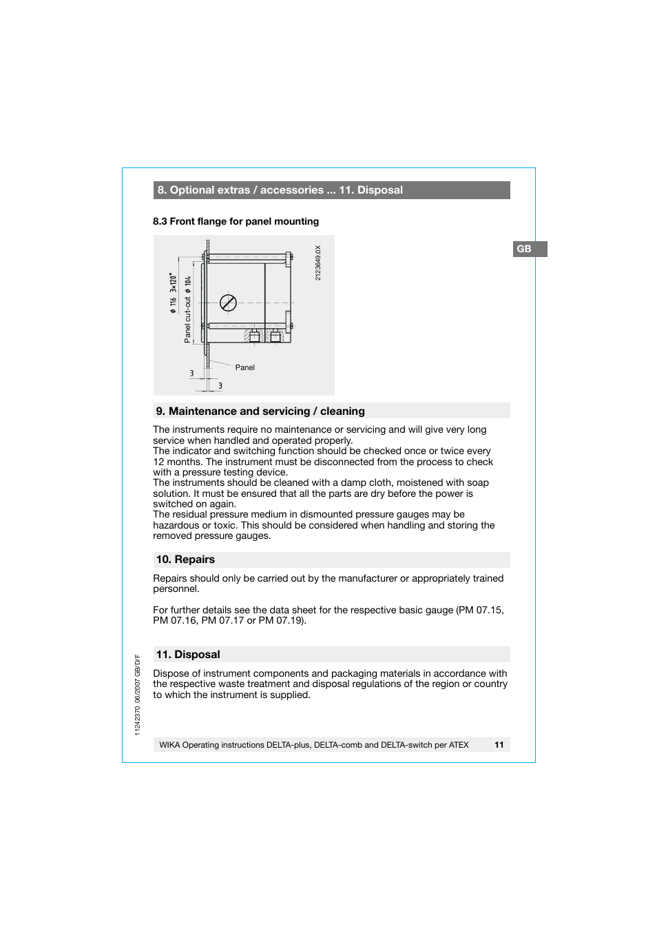 WIKA 851.02.100 User Manual | Page 11 / 36