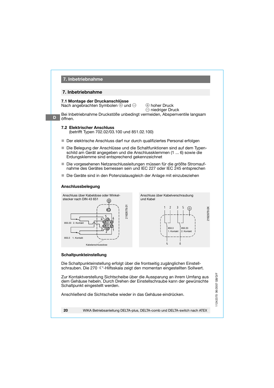 WIKA 851.02.100 User Manual | Page 20 / 36