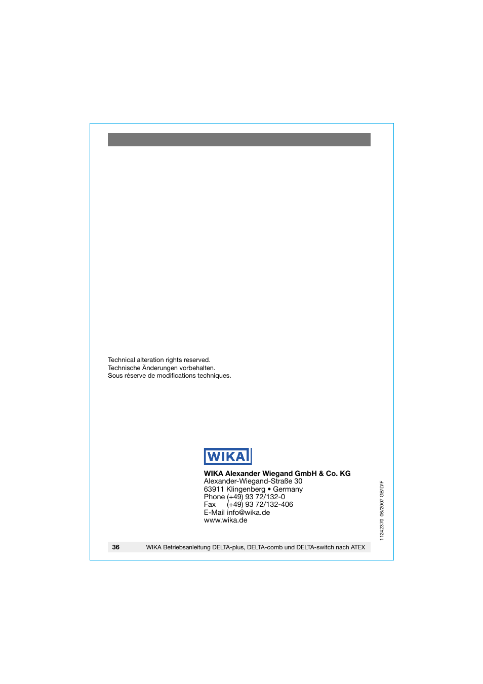 WIKA 851.02.100 User Manual | Page 36 / 36